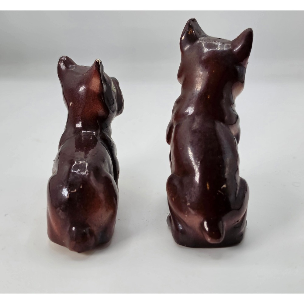 Vintage French Bulldog Boston Terrier Salt and Pepper Shakers Japan Ceramic Set - Picture 3 of 7